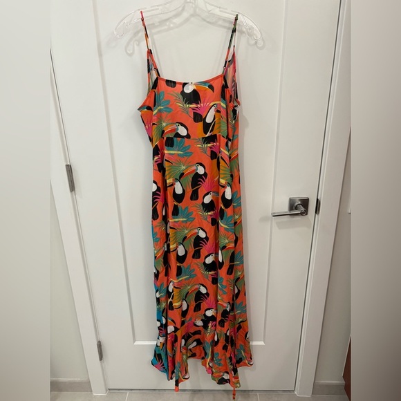 Farm Rio x Anthropologie Toucans Wrap Maxi Dress Size Medium - Picture 13 of 13